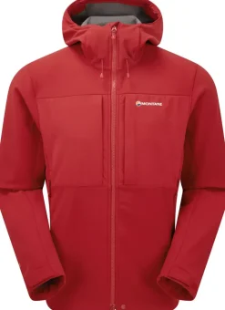 Softshell Jackets-Montane Mens Windjammer XPD Hoodie - Acer Red