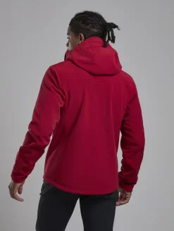 Softshell Jackets-Montane Mens Windjammer XPD Hoodie - Acer Red
