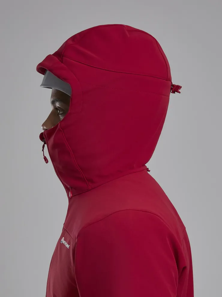 Softshell Jackets-Montane Mens Windjammer XPD Hoodie - Acer Red