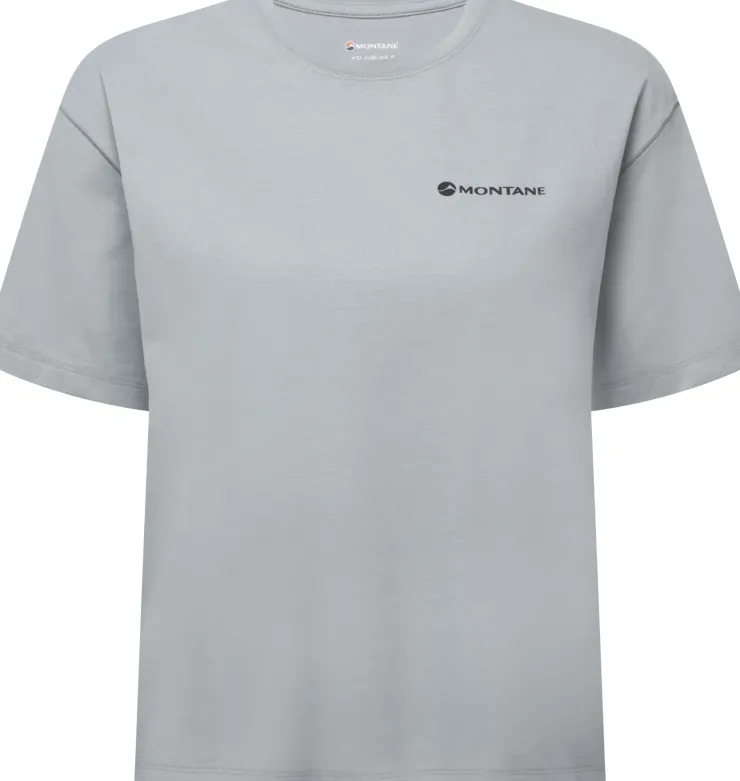 T-Shirts & Baselayers-Montane Womens Alhena Mountain 25 T-Shirt - Pebble Blue