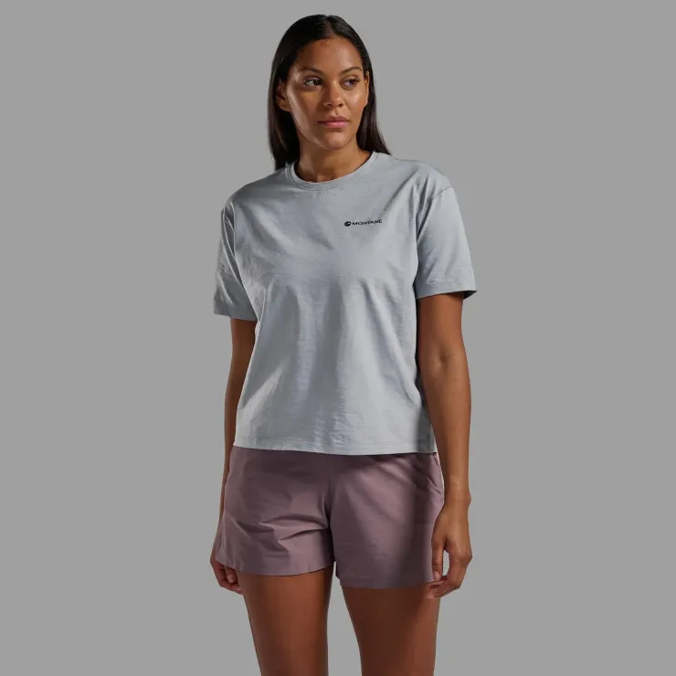 T-Shirts & Baselayers-Montane Womens Alhena Mountain 25 T-Shirt - Pebble Blue