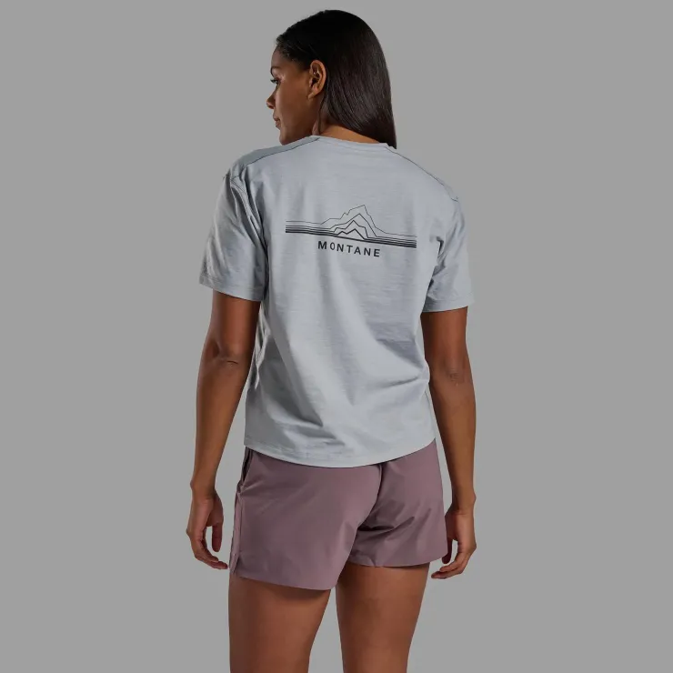 T-Shirts & Baselayers-Montane Womens Alhena Mountain 25 T-Shirt - Pebble Blue