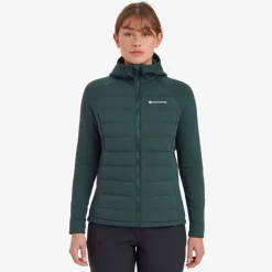 Insulated Jackets-Montane Womens Composite Hoodie - Deep Forest