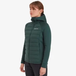 Insulated Jackets-Montane Womens Composite Hoodie - Deep Forest