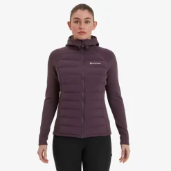 Insulated Jackets-Montane Womens Composite Hoodie - Mulberry