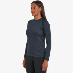 T-Shirts & Baselayers-Montane Womens Dart Long Sleeve T-Shirt - Eclipse Blue