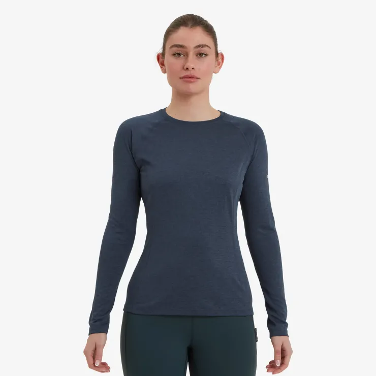 T-Shirts & Baselayers-Montane Womens Dart Long Sleeve T-Shirt - Eclipse Blue