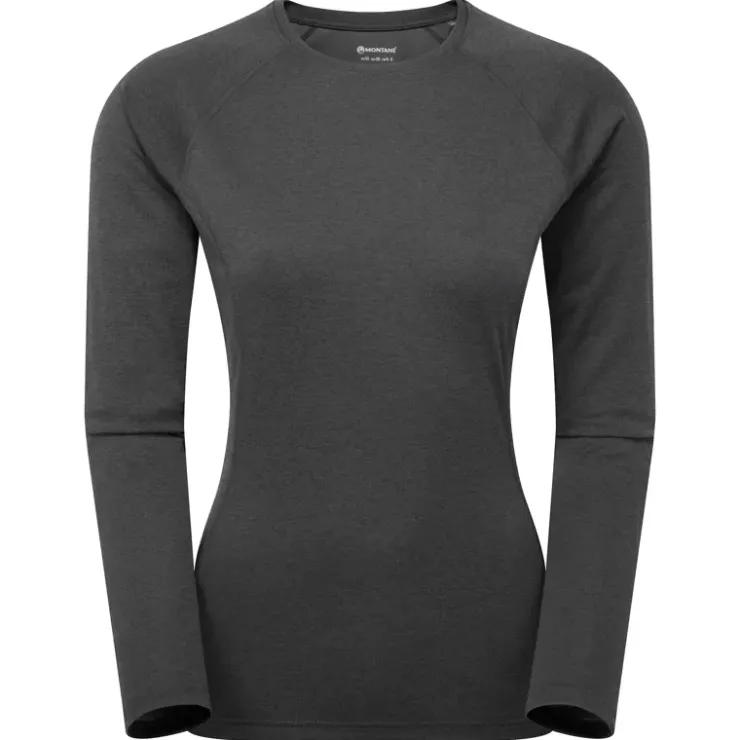 T-Shirts & Baselayers-Montane Womens Dart Long Sleeve T-Shirt - Black