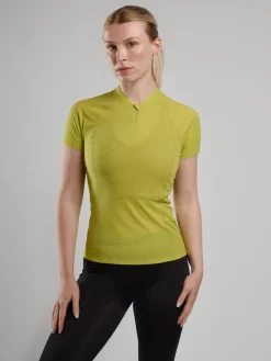 T-Shirts & Baselayers-Montane Womens Dart Nano Zip T-Shirt - Citrus Spring