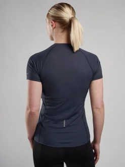 T-Shirts & Baselayers-Montane Womens Dart Nano Zip T-Shirt - Eclipse Blue