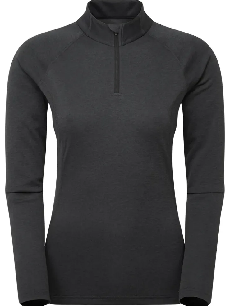 T-Shirts & Baselayers-Montane Womens Dart Zip Neck - Black