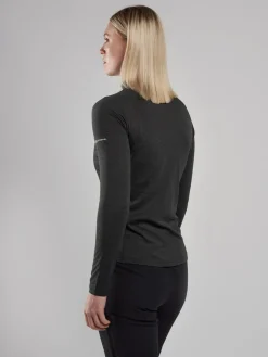 T-Shirts & Baselayers-Montane Womens Dart Zip Neck - Black