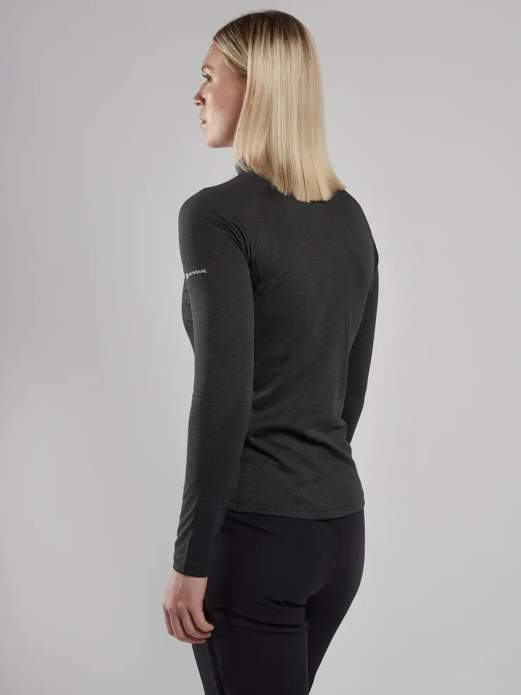 T-Shirts & Baselayers-Montane Womens Dart Zip Neck - Black
