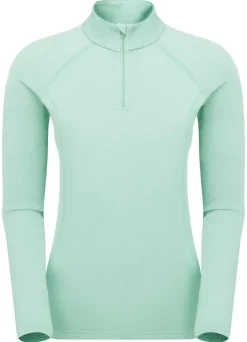 T-Shirts & Baselayers-Montane Womens Dart Zip Neck - Sea Mist