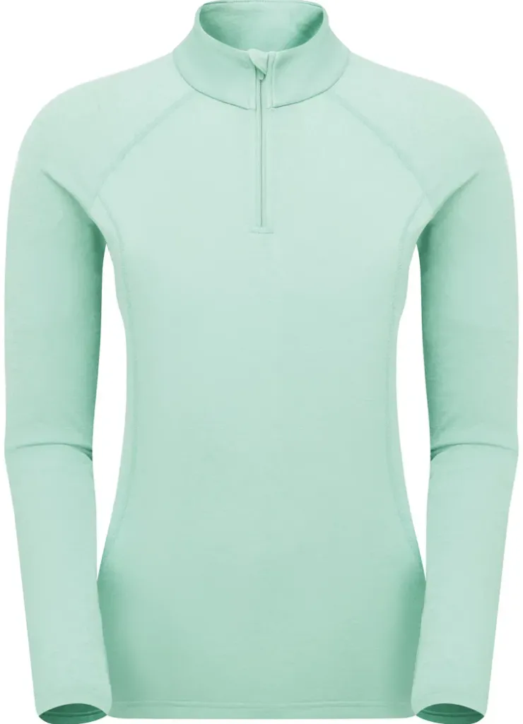 T-Shirts & Baselayers-Montane Womens Dart Zip Neck - Sea Mist