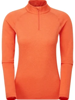 T-Shirts & Baselayers-Montane Womens Dart Zip Neck - Tigerlily