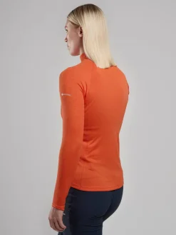 T-Shirts & Baselayers-Montane Womens Dart Zip Neck - Tigerlily