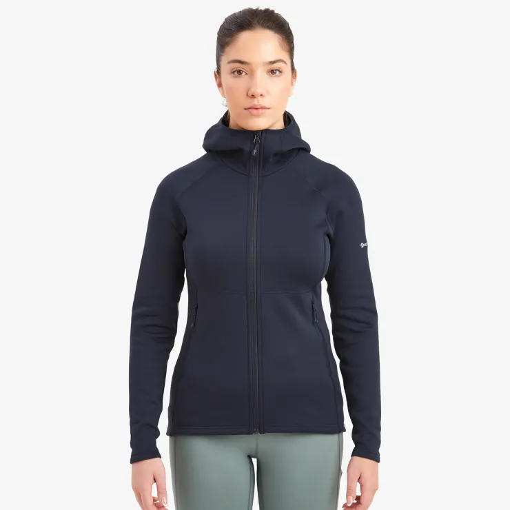 Fleece & Mid Layer-Montane Womens Fury Hoodie - Eclipse Blue