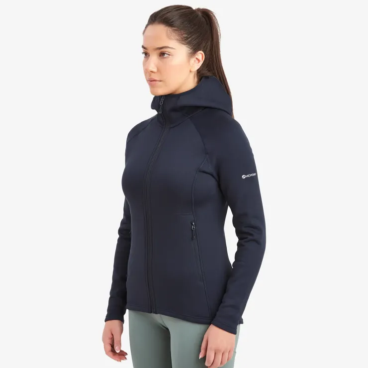 Fleece & Mid Layer-Montane Womens Fury Hoodie - Eclipse Blue