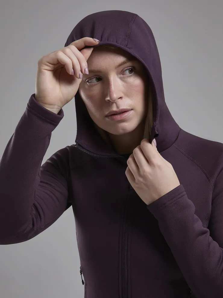 Fleece & Mid Layer-Montane Womens Fury Hoodie - Mulberry