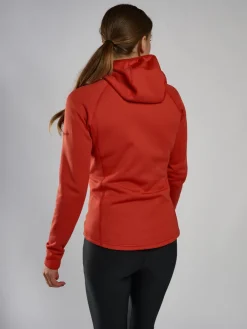 Fleece & Mid Layer-Montane Womens Fury Hoodie - Saffron Red