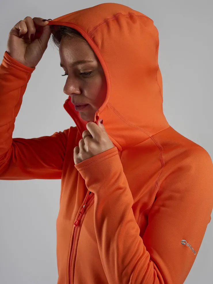 Fleece & Mid Layer-Montane Womens Fury Lite Hoodie - Tigerlily