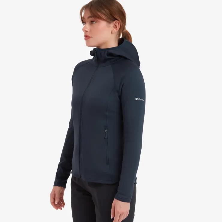 Fleece & Mid Layer-Montane Womens Fury Lite Hoodie - Eclipse Blue