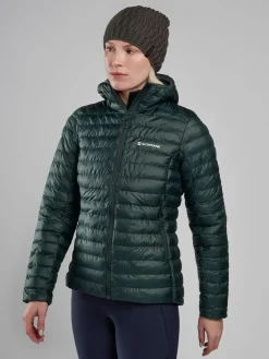 Insulated Jackets-Montane Womens Icarus Hoodie - Deep Forest