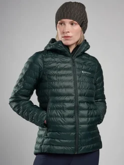 Insulated Jackets-Montane Womens Icarus Hoodie - Deep Forest