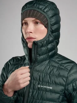 Insulated Jackets-Montane Womens Icarus Hoodie - Deep Forest