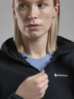 Softshell Jackets-Montane Womens Khamsin Hoodie - Black
