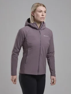 Softshell Jackets-Montane Womens Khamsin Hoodie - Moonscape