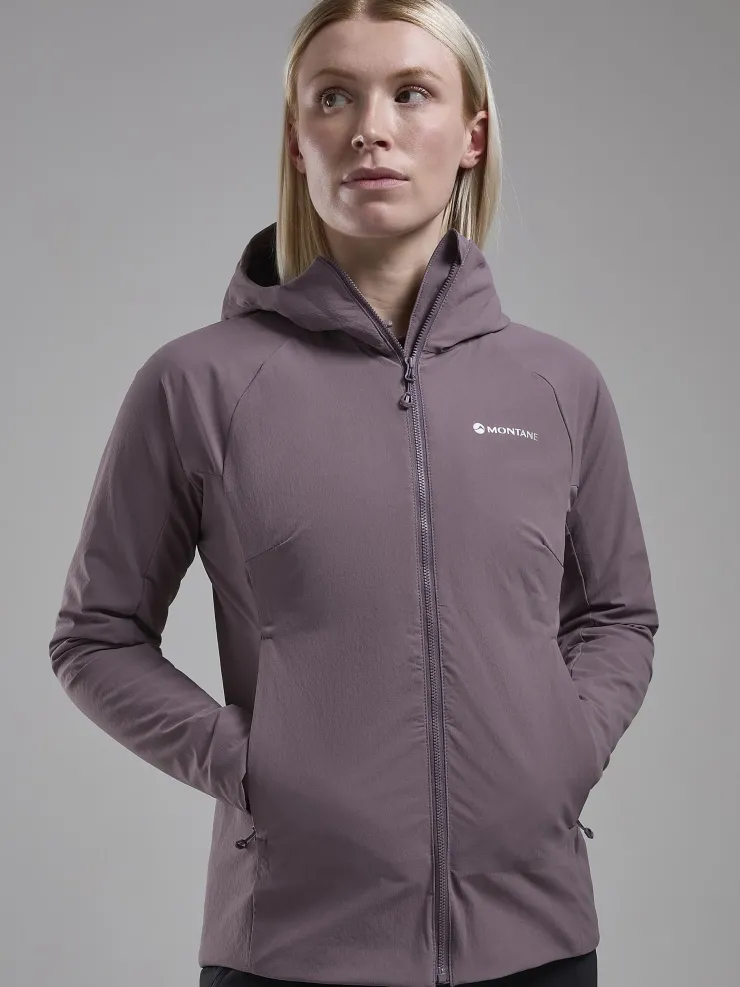 Softshell Jackets-Montane Womens Khamsin Hoodie - Moonscape