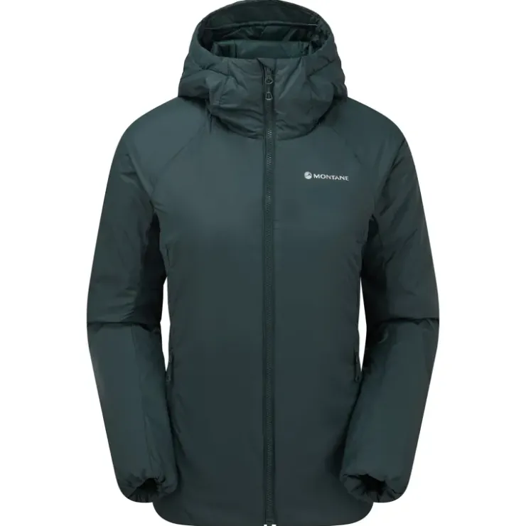 Insulated Jackets-Montane Womens Respond Hoodie - Deep Forest