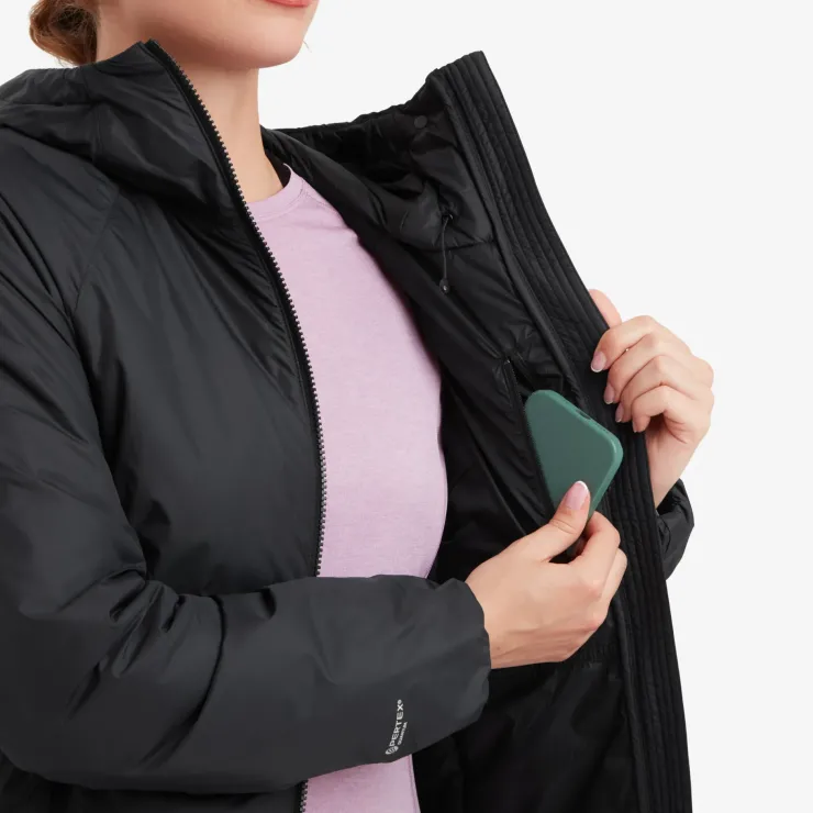 Insulated Jackets-Montane Womens Respond Hoodie - Black