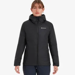 Insulated Jackets-Montane Womens Respond Hoodie - Black
