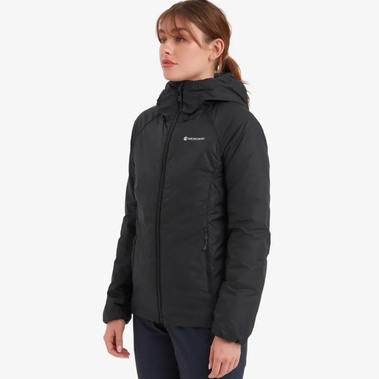 Insulated Jackets-Montane Womens Respond Hoodie - Black