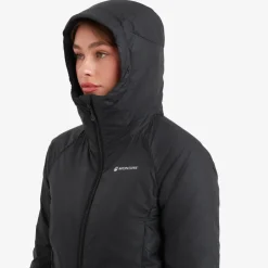 Insulated Jackets-Montane Womens Respond Hoodie - Black
