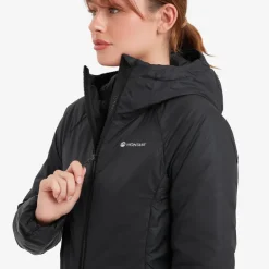 Insulated Jackets-Montane Womens Respond Hoodie - Black