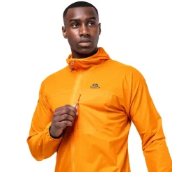 Softshell Jackets-Mountain Equipment Mens Aerofoil Hooded Jacket - Ember