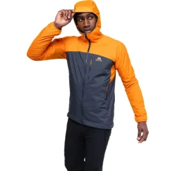 Softshell Jackets-Mountain Equipment Mens Aerotherm Jacket - Blue Nights-Ember