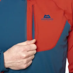 T-Shirts & Baselayers-Mountain Equipment Mens Aiguille Hooded Top - Dusk-Red Rock