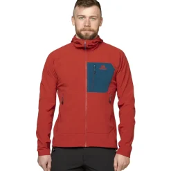 Softshell Jackets-Mountain Equipment Mens Arrow 1/4 Zip - Vine-Anvil Grey