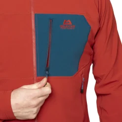 Softshell Jackets-Mountain Equipment Mens Arrow 1/4 Zip - Vine-Anvil Grey