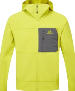 Softshell Jackets-Mountain Equipment Mens Arrow Hooded Jacket - Vine-Anvil Grey