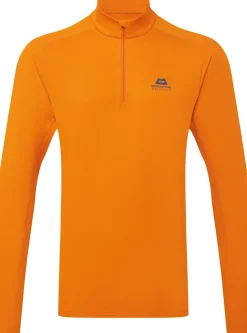 T-Shirts & Baselayers-Mountain Equipment Mens Cerrig LS Zip-T - Rust