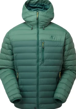 Insulated Jackets-Mountain Equipment Mens Earthrise Hooded Jacket - Pine-Fern
