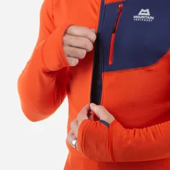 Fleece & Mid Layer-Mountain Equipment Mens Eclipse Hooded Zip-T - Magma-Medieval