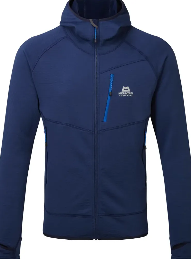 Fleece & Mid Layer-Mountain Equipment Mens Eclipse Hooded Jacket - Medieval Blue