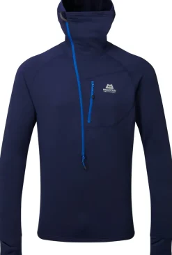 Fleece & Mid Layer-Mountain Equipment Mens Eclipse Hooded Zip-T - Medieval Blue
